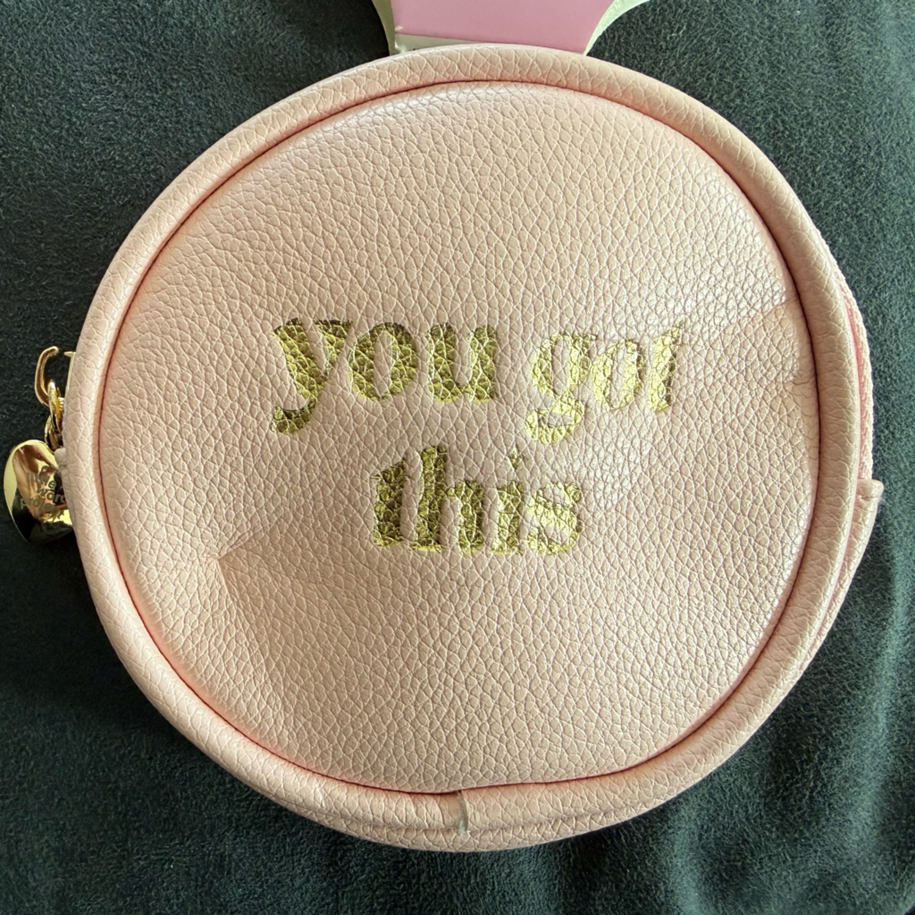 Little Words Project Bracelet Pink Pouch With Gold Accents Nwt 10$